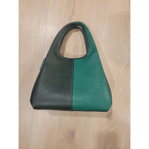 Green colorblock pebble leather Coach Lana Shoulder Bag 23 - Picture 4 of 9